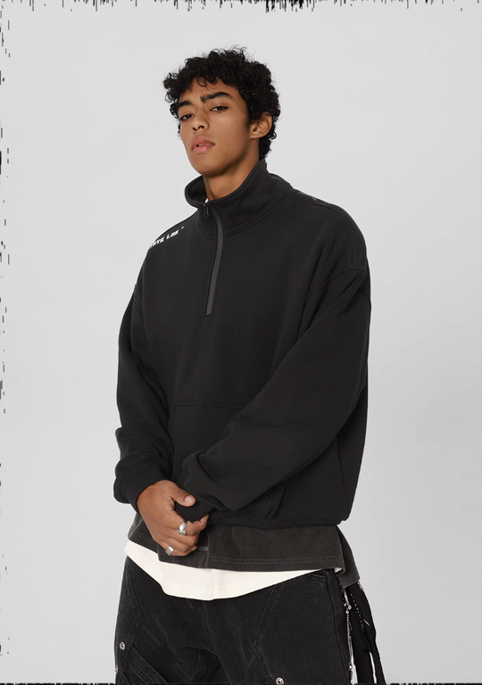 JHYQ 3D Embroidery Half Zip Sweatshirt