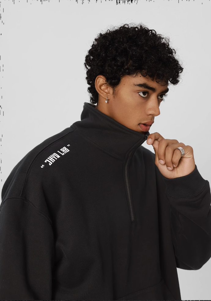 JHYQ 3D Embroidery Half Zip Sweatshirt