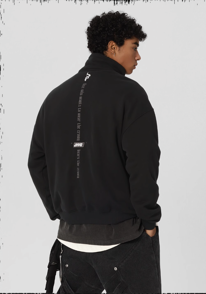 JHYQ 3D Embroidery Half Zip Sweatshirt