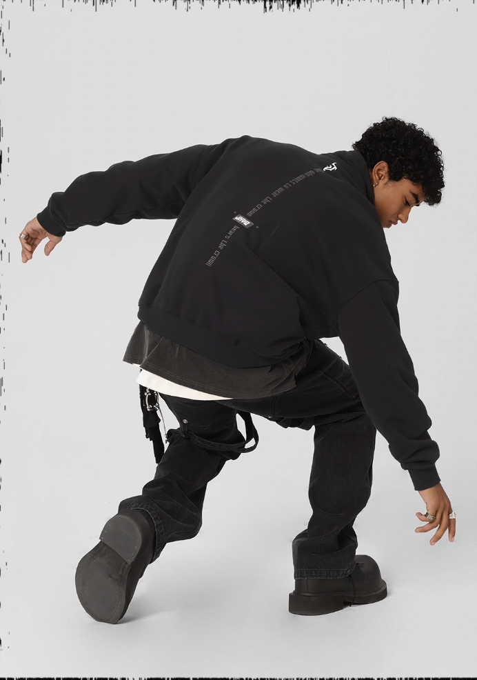 JHYQ 3D Embroidery Half Zip Sweatshirt