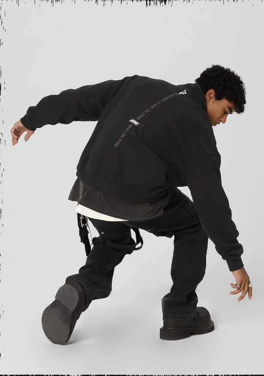 JHYQ 3D Embroidery Half Zip Sweatshirt