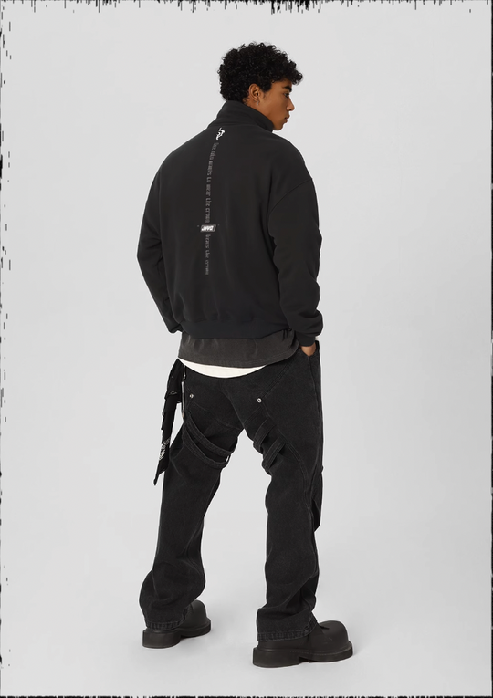 JHYQ 3D Embroidery Half Zip Sweatshirt