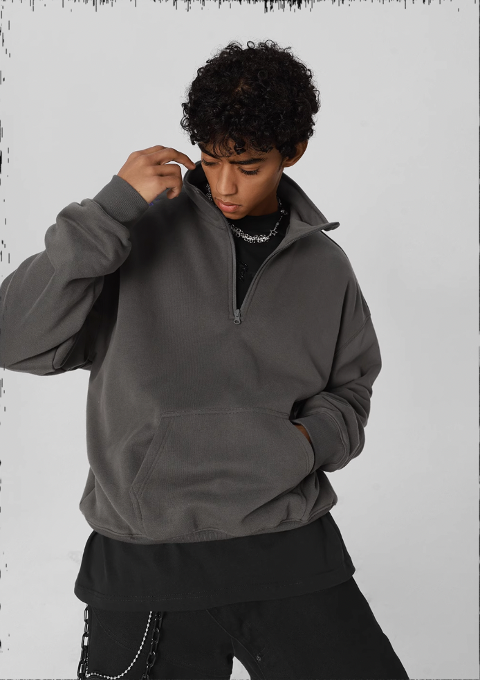 JHYQ 3D Embroidery Half Zip Sweatshirt