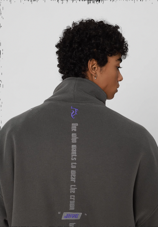 JHYQ 3D Embroidery Half Zip Sweatshirt