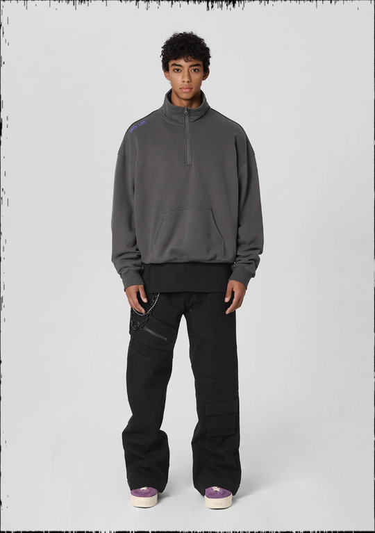 JHYQ 3D Embroidery Half Zip Sweatshirt