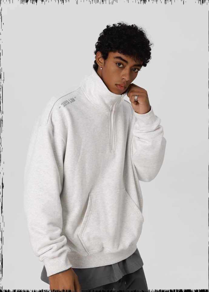 JHYQ 3D Embroidery Half Zip Sweatshirt