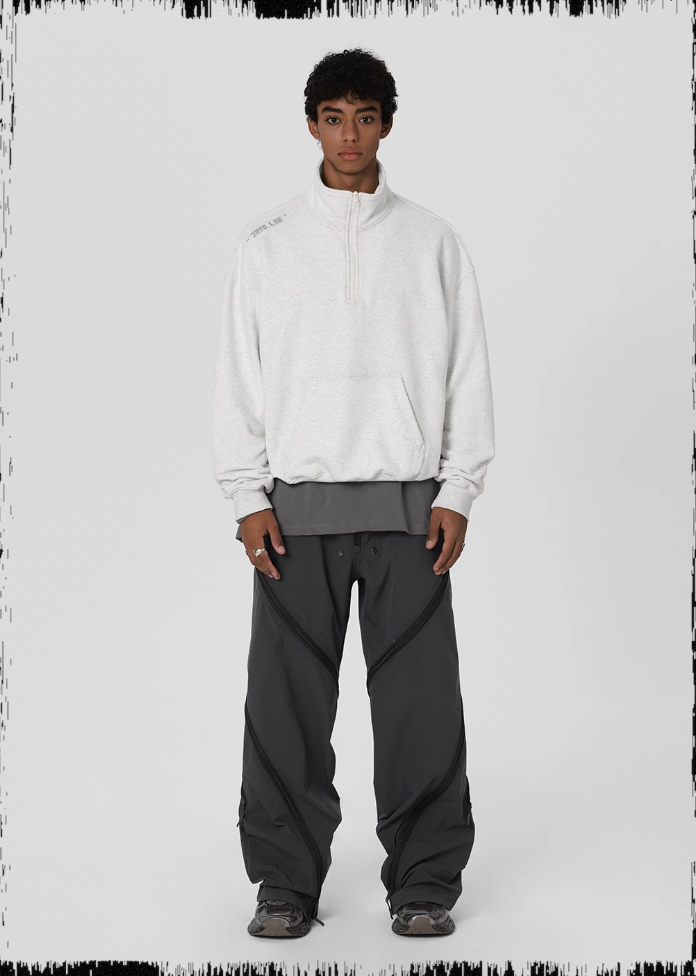 JHYQ 3D Embroidery Half Zip Sweatshirt