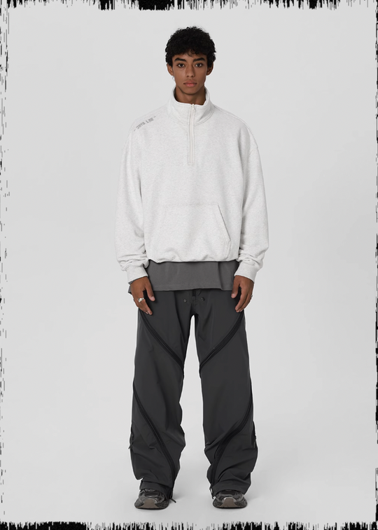 JHYQ 3D Embroidery Half Zip Sweatshirt