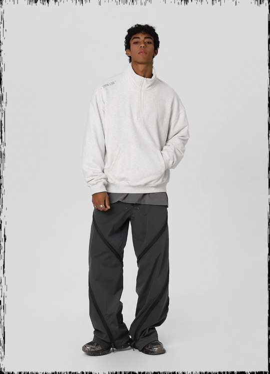 JHYQ 3D Embroidery Half Zip Sweatshirt