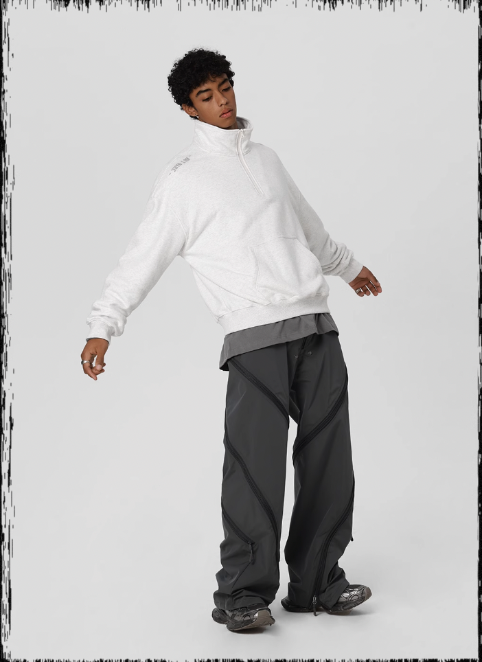 JHYQ 3D Embroidery Half Zip Sweatshirt