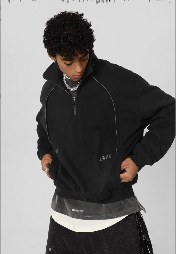 JHYQ 3D Arc Half Zip Sweatshirt