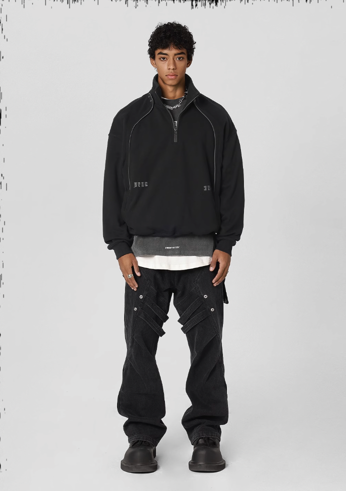 JHYQ 3D Arc Half Zip Sweatshirt