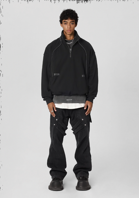 JHYQ 3D Arc Half Zip Sweatshirt