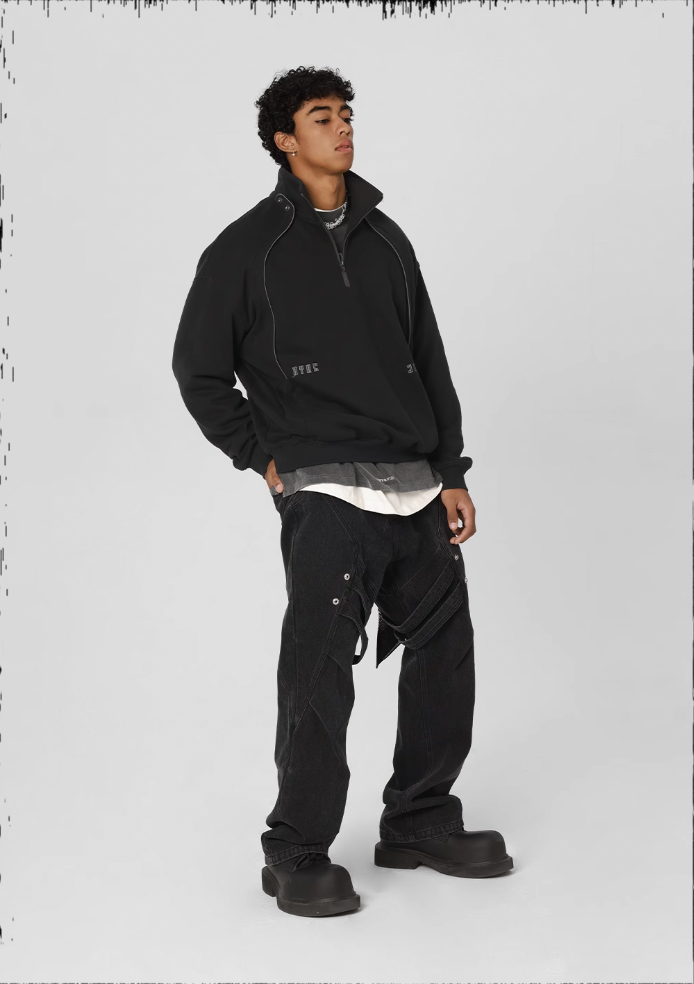 JHYQ 3D Arc Half Zip Sweatshirt