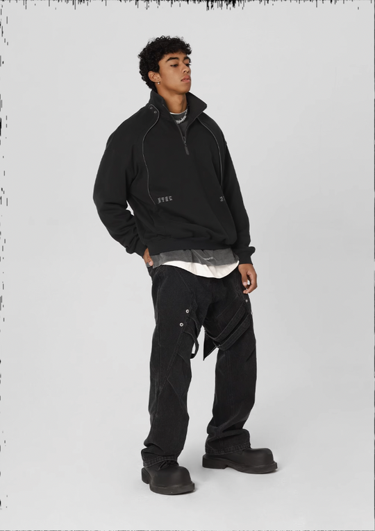 JHYQ 3D Arc Half Zip Sweatshirt