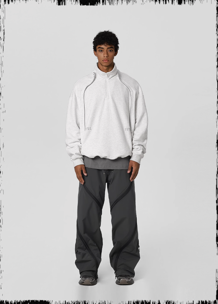 JHYQ 3D Arc Half Zip Sweatshirt