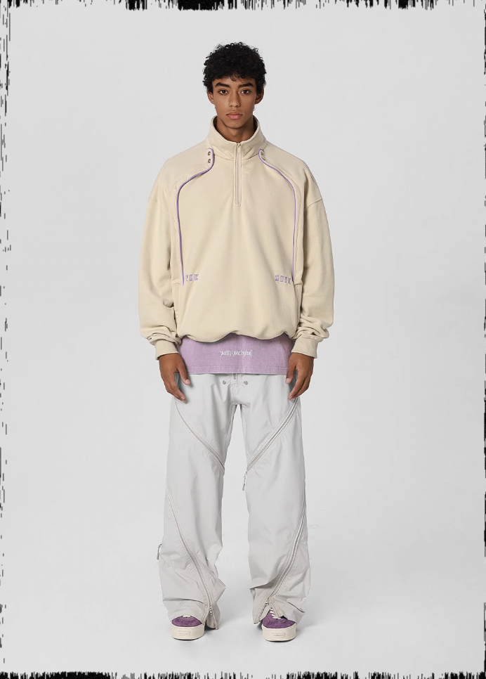 JHYQ 3D Arc Half Zip Sweatshirt