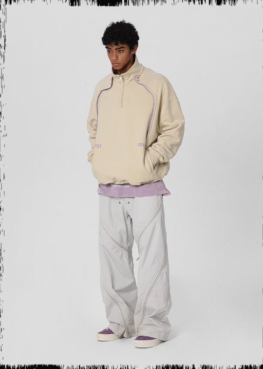 JHYQ 3D Arc Half Zip Sweatshirt