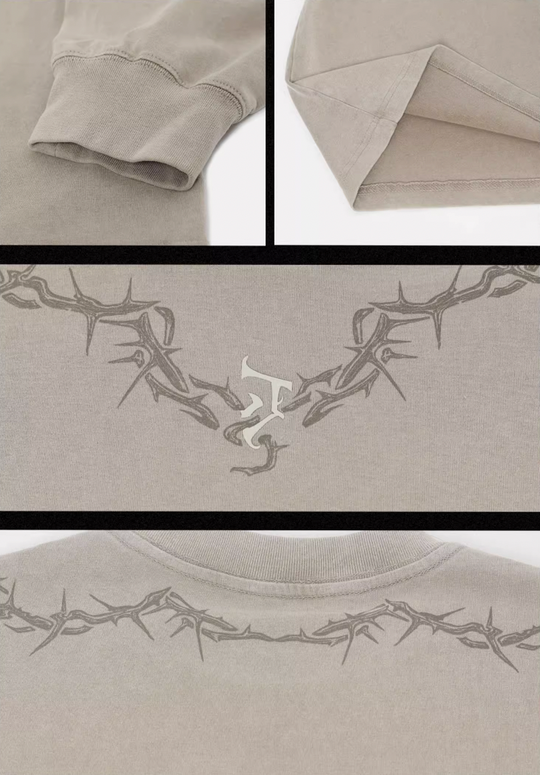 JHYQ Logo Printing Washed Long Sleeved Tee