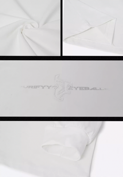 JHYQ Embroidered Beaded Logo Long Sleeved Tee