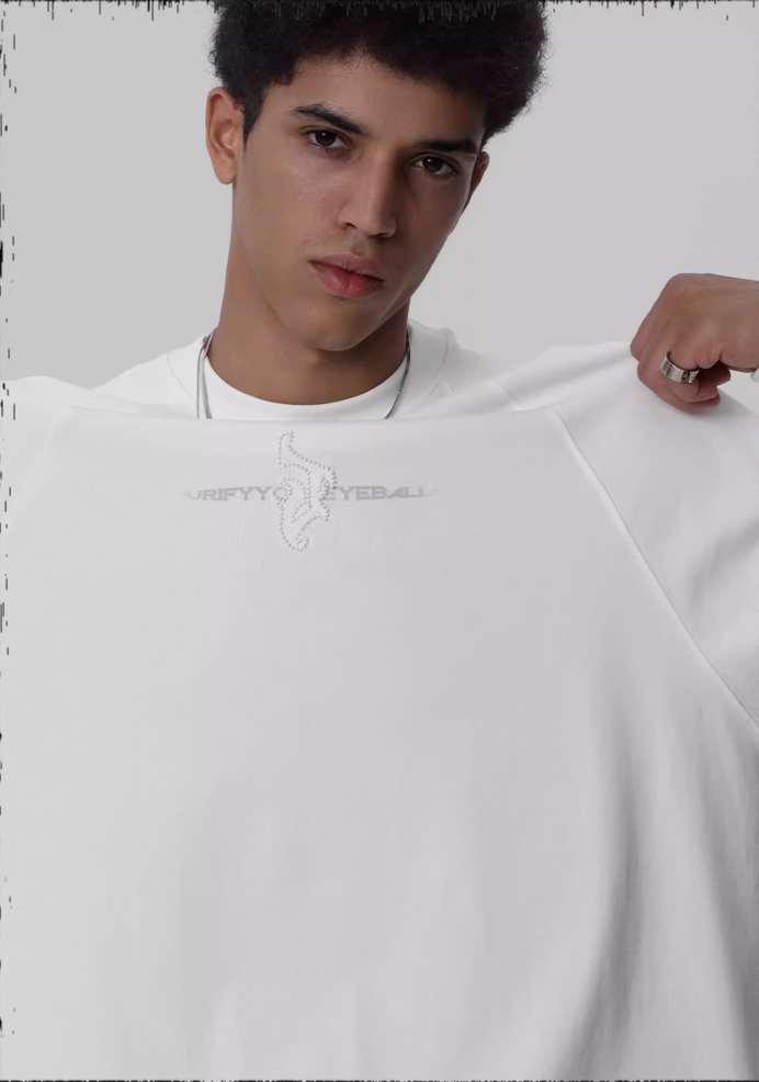 JHYQ Embroidered Beaded Logo Long Sleeved Tee