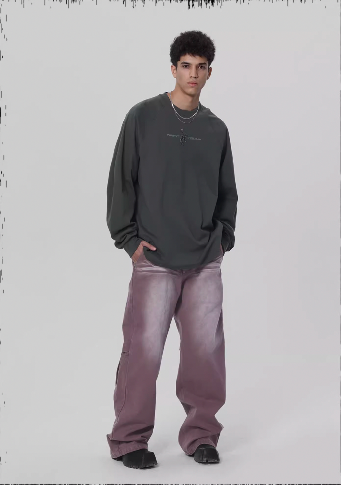 JHYQ Embroidered Beaded Logo Long Sleeved Tee