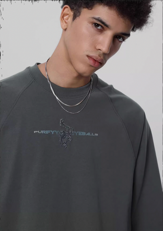 JHYQ Embroidered Beaded Logo Long Sleeved Tee