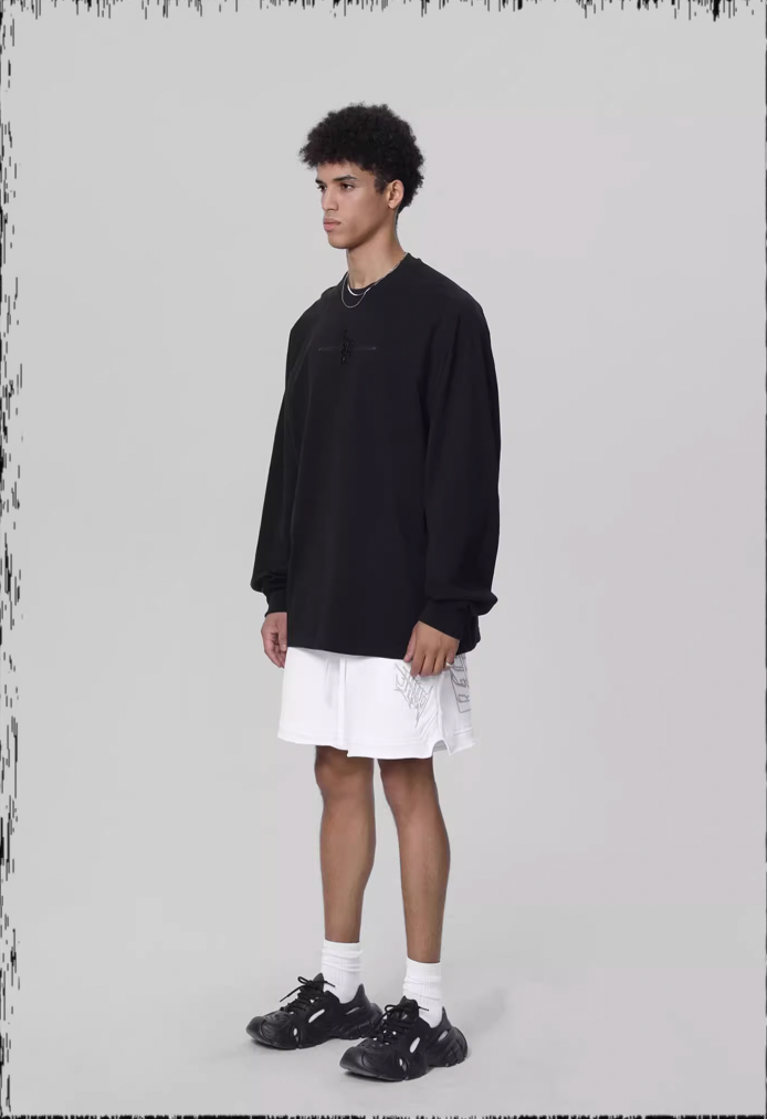 JHYQ Embroidered Beaded Logo Long Sleeved Tee