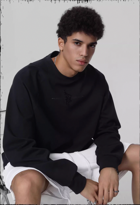 JHYQ Embroidered Beaded Logo Long Sleeved Tee