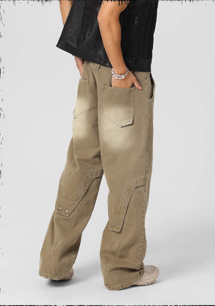 JHYQ Sand Washed Gradient Denim Jeans