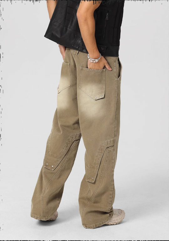 JHYQ Sand Washed Gradient Denim Jeans