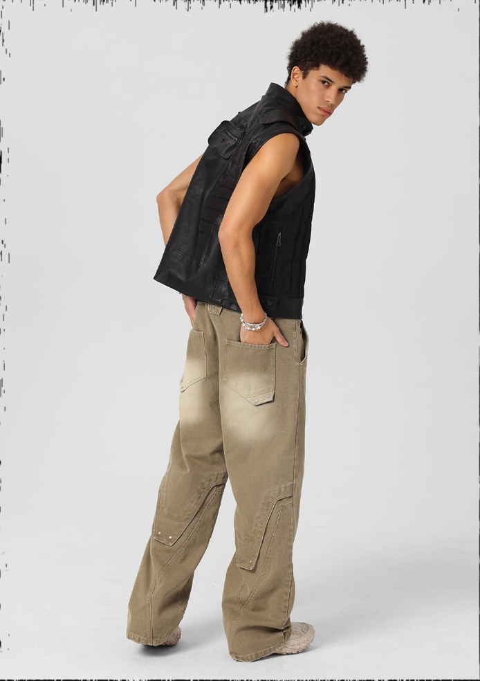 JHYQ Sand Washed Gradient Denim Jeans