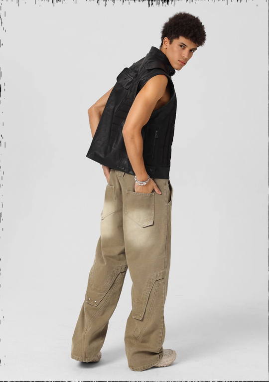 JHYQ Sand Washed Gradient Denim Jeans