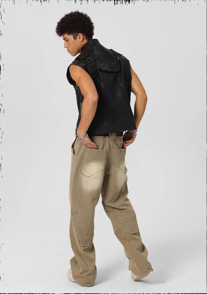 JHYQ Sand Washed Gradient Denim Jeans