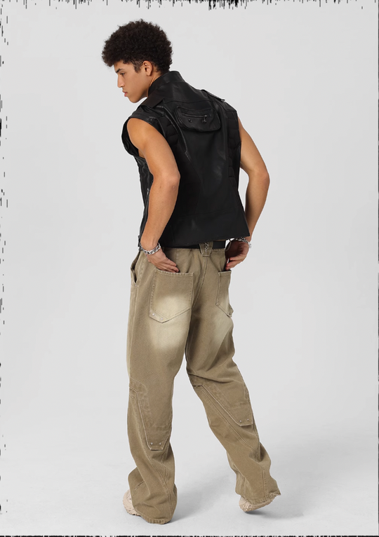 JHYQ Sand Washed Gradient Denim Jeans