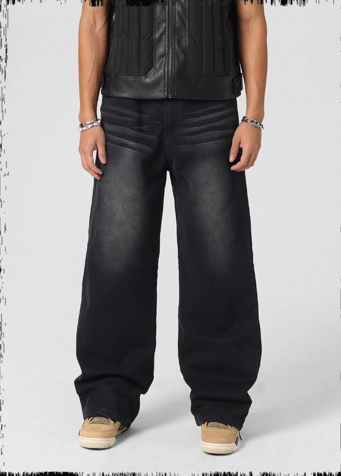 JHYQ Sand Washed Gradient Denim Jeans