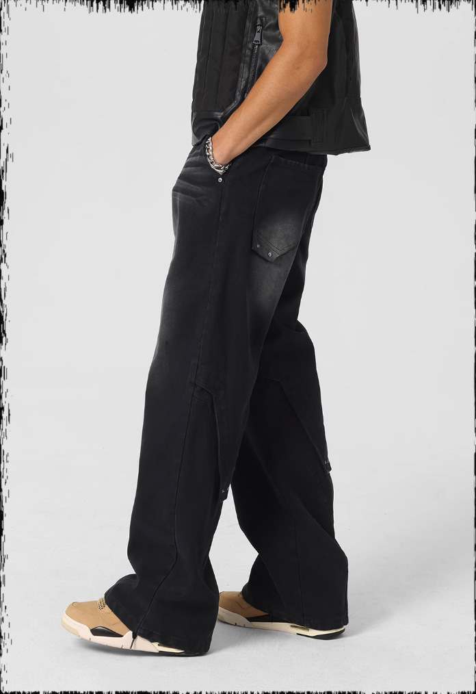 JHYQ Sand Washed Gradient Denim Jeans