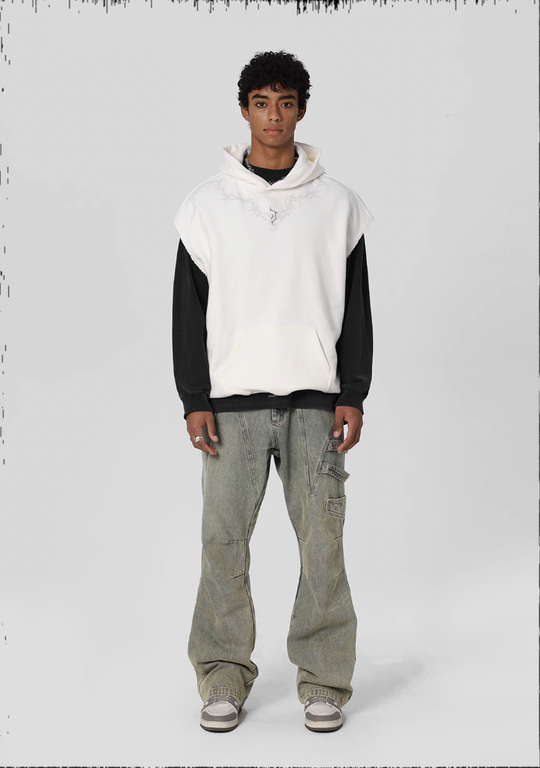 JHYQ Side Strap Work Wash Denim Jeans