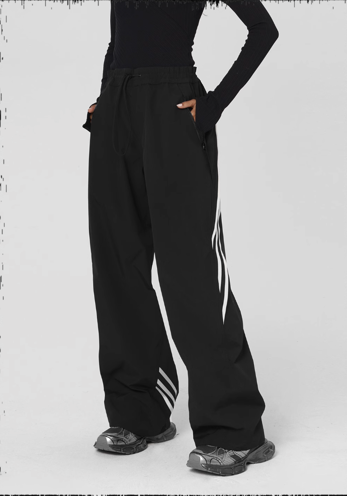 JHYQ Striped Paratrooper Drawstring Sports Pants