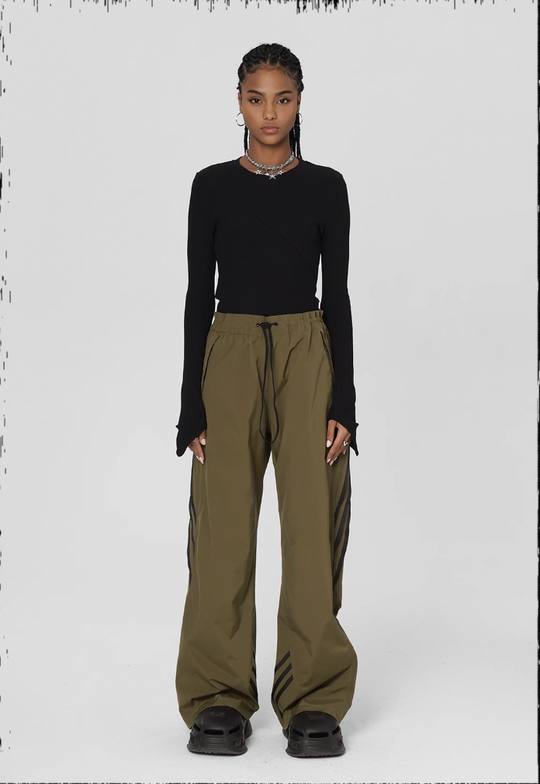 JHYQ Striped Paratrooper Drawstring Sports Pants