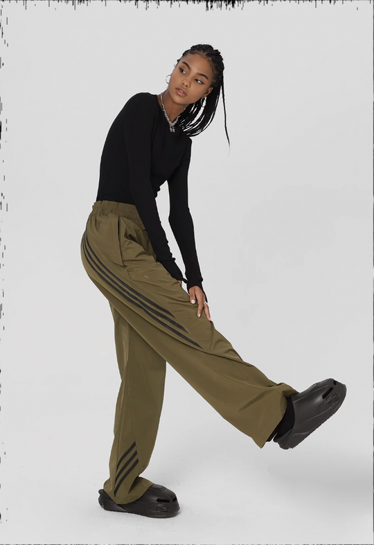 JHYQ Striped Paratrooper Drawstring Sports Pants