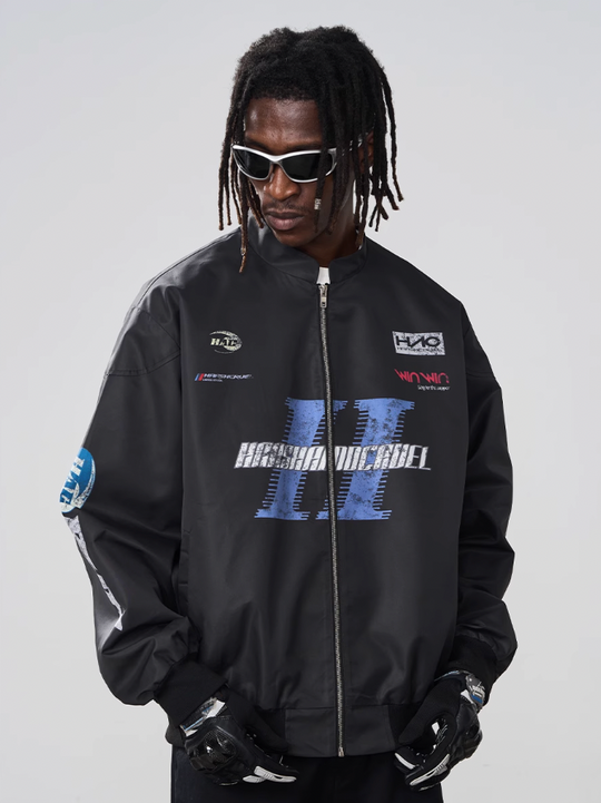 Harsh and Cruel Stand Up Collar Logo Racing Coach Jacket
