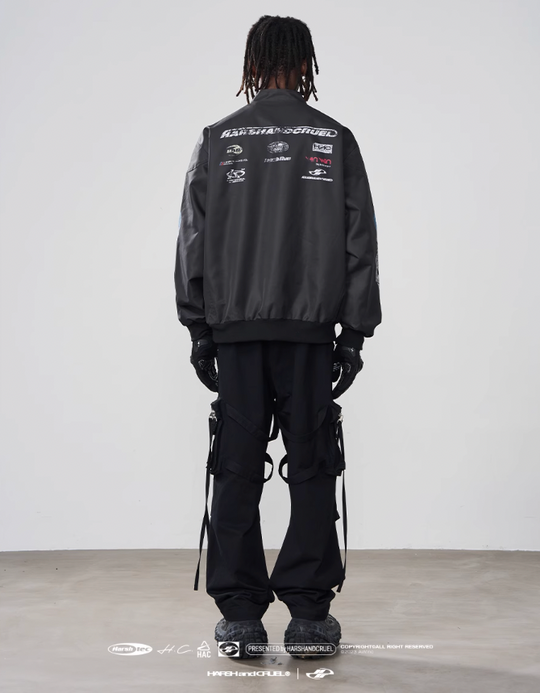 Harsh and Cruel Stand Up Collar Logo Racing Coach Jacket