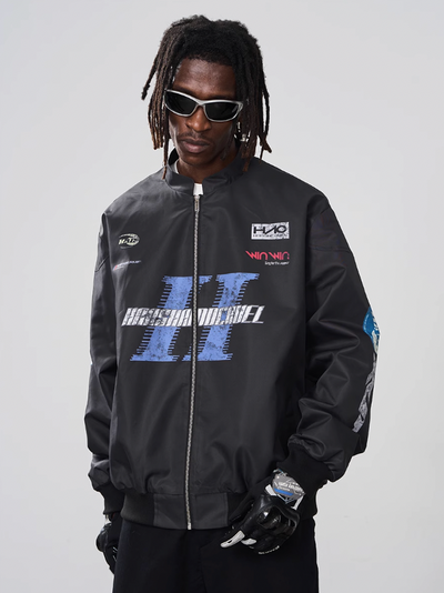 Harsh and Cruel Stand Up Collar Logo Racing Coach Jacket