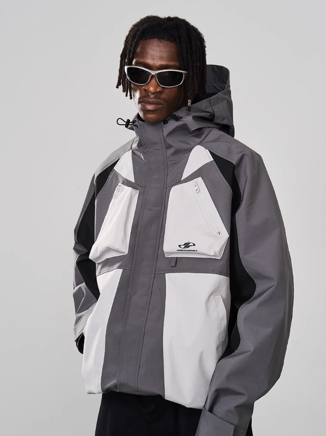 Harsh and Cruel 3D Pockets Deconstructed Patchwork Jacket