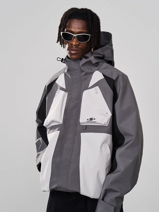 Harsh and Cruel 3D Pockets Deconstructed Patchwork Jacket