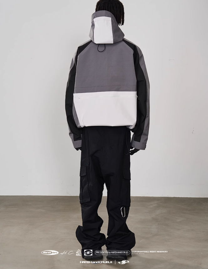 Harsh and Cruel 3D Pockets Deconstructed Patchwork Jacket