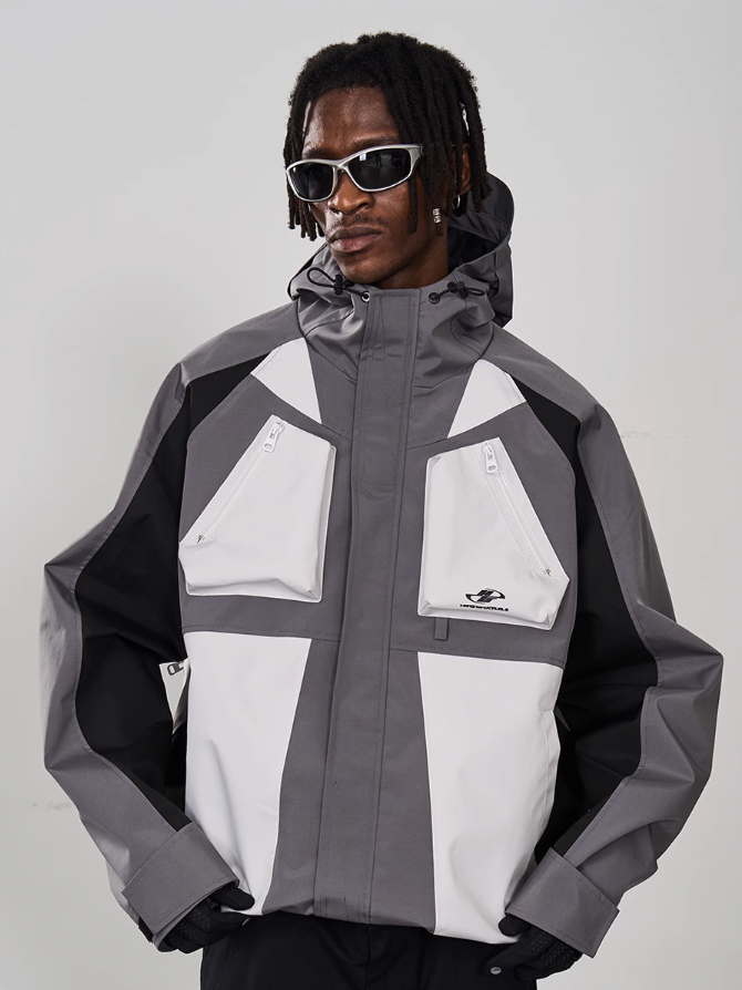 Harsh and Cruel 3D Pockets Deconstructed Patchwork Jacket