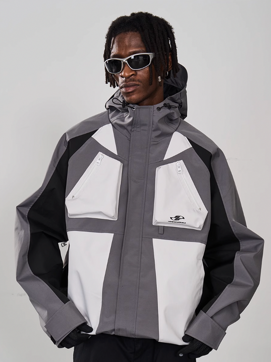 Harsh and Cruel 3D Pockets Deconstructed Patchwork Jacket