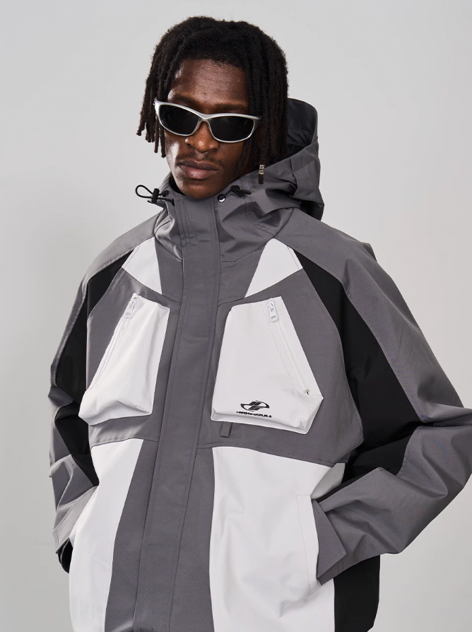 Harsh and Cruel 3D Pockets Deconstructed Patchwork Jacket